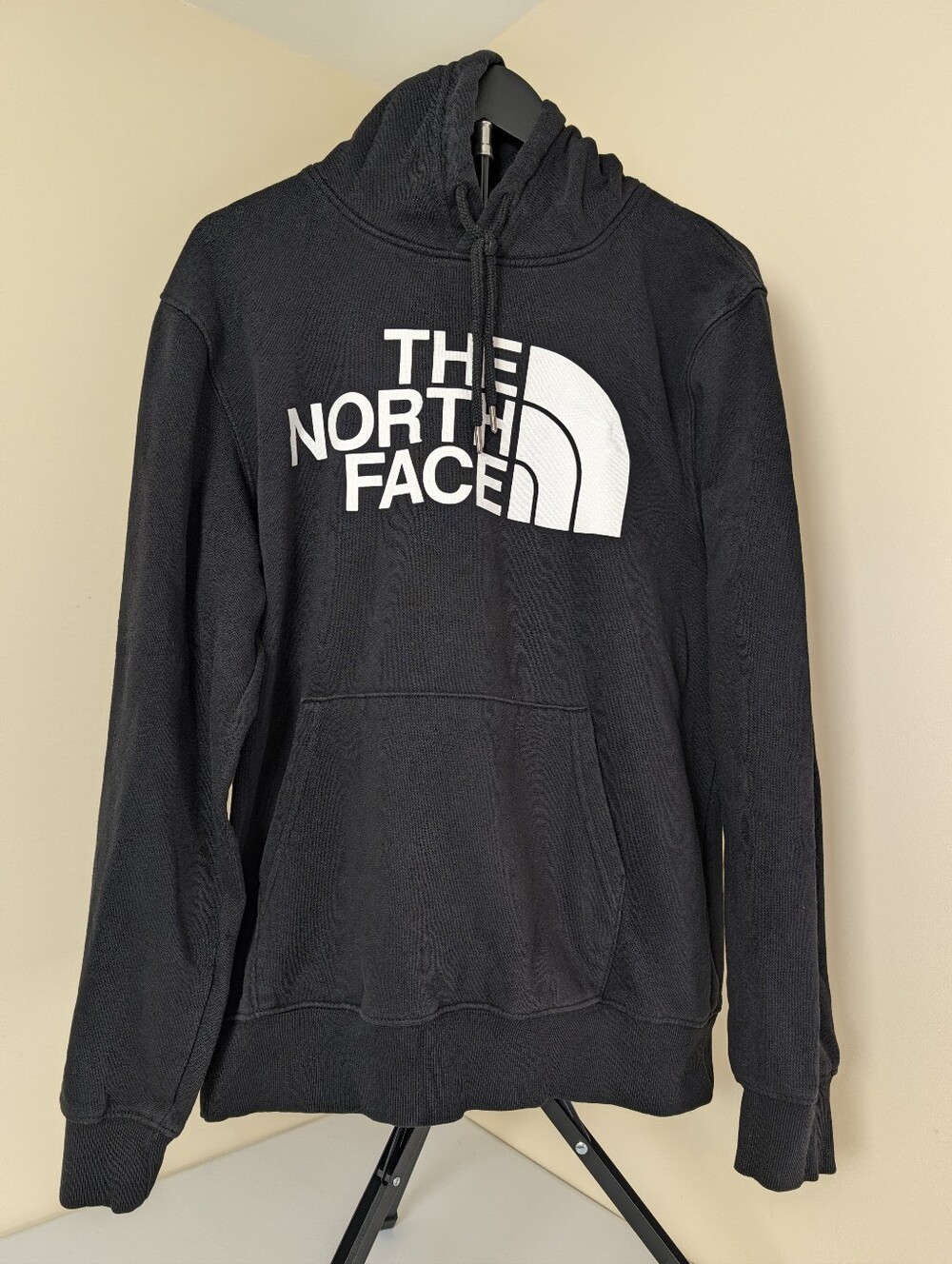 The North Face Black Crewneck Hoodie with White Logo B32